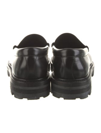 Celine Leather Fringe Trim Accent Loafers
