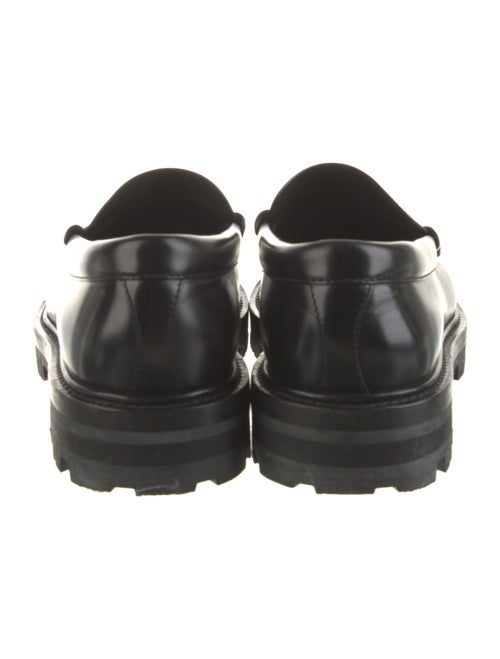 Celine Leather Fringe Trim Accent Loafers