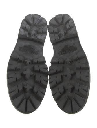 Celine Leather Fringe Trim Accent Loafers