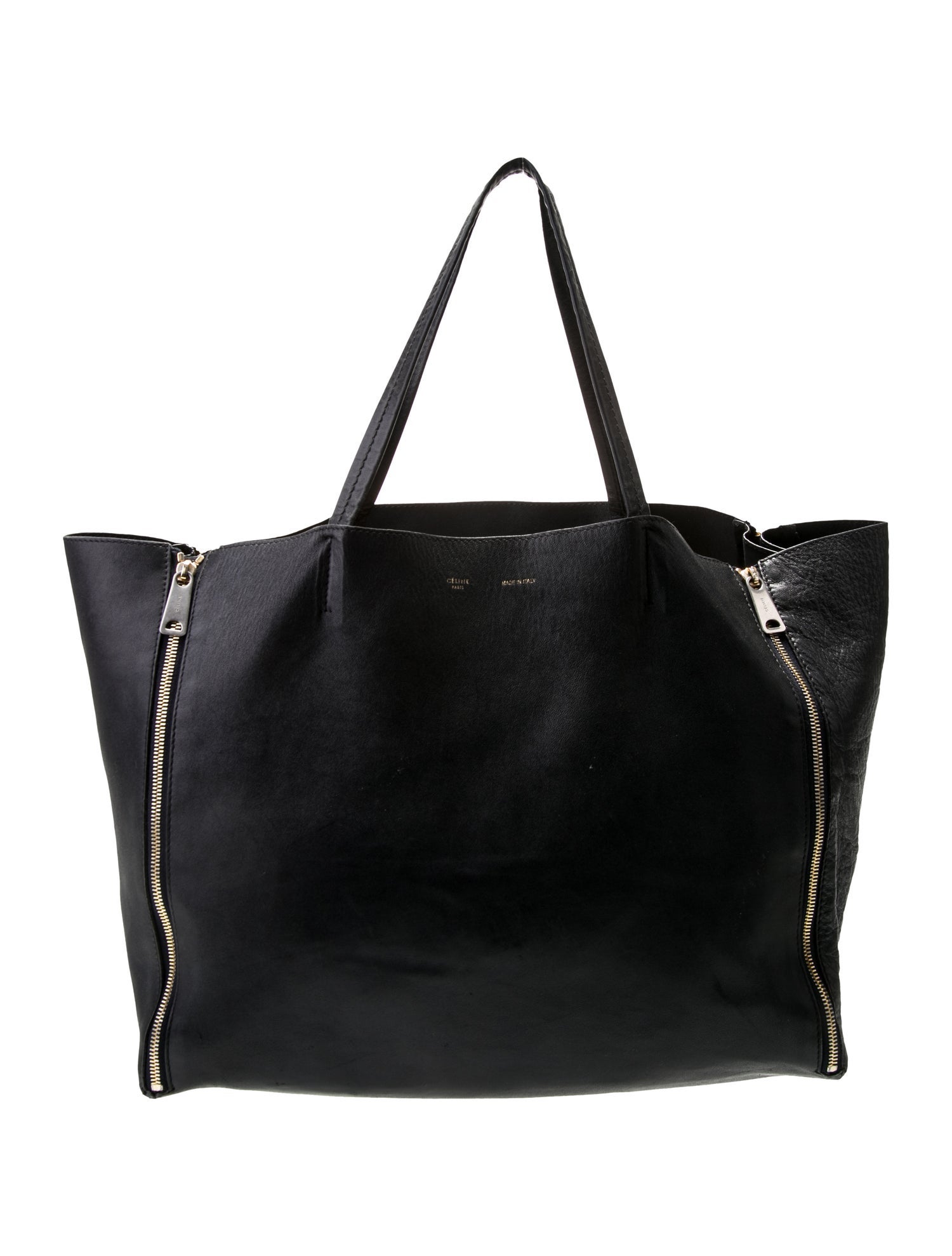 Celine Leather Horizontal Gusset Cabas