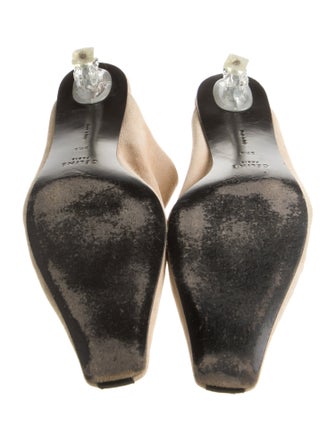 Celine Suede Leather Trim Embellishment Mules