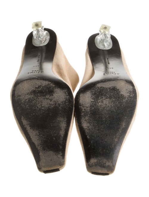 Celine Suede Leather Trim Embellishment Mules