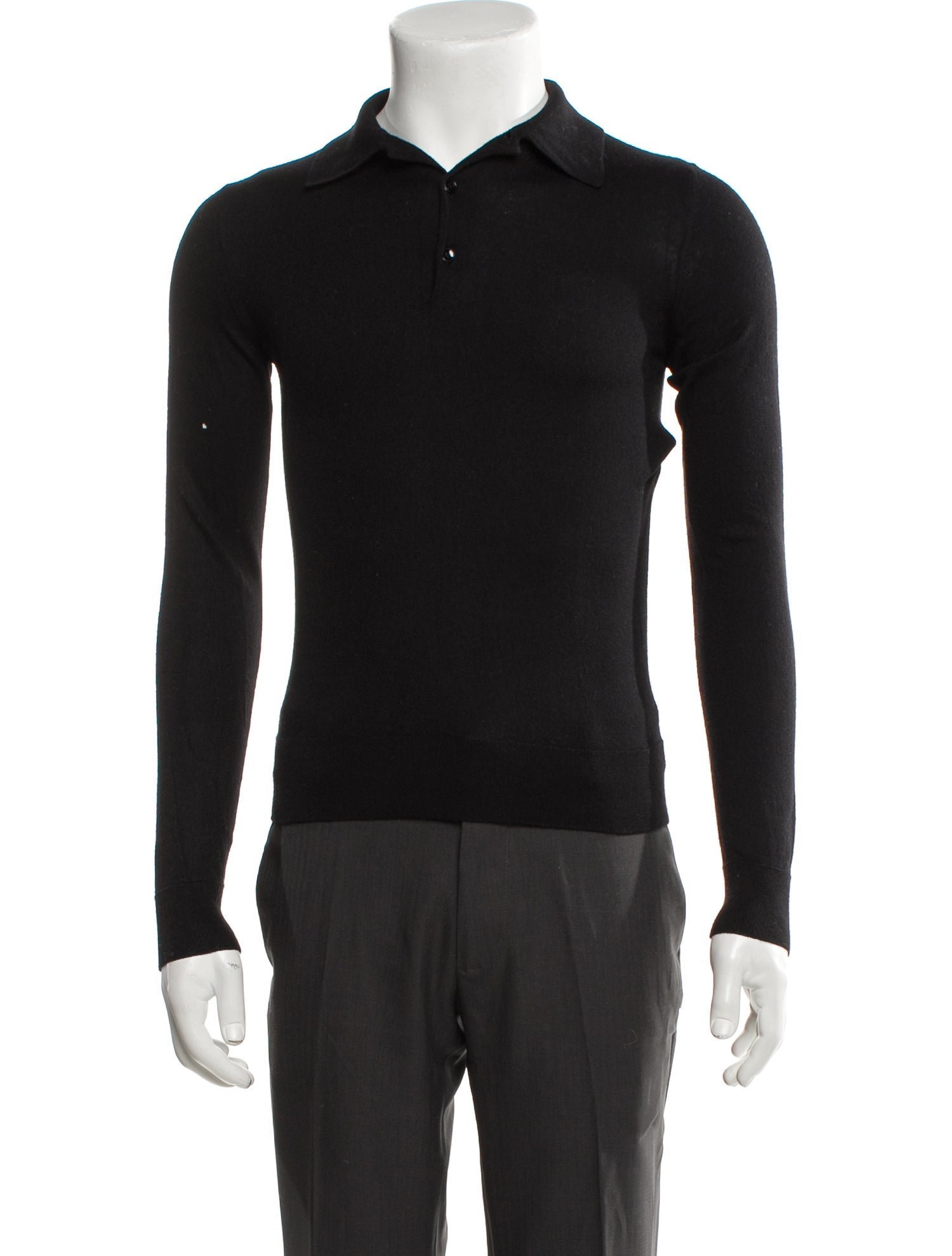 Celine Wool Crew Neck Polo Sweater