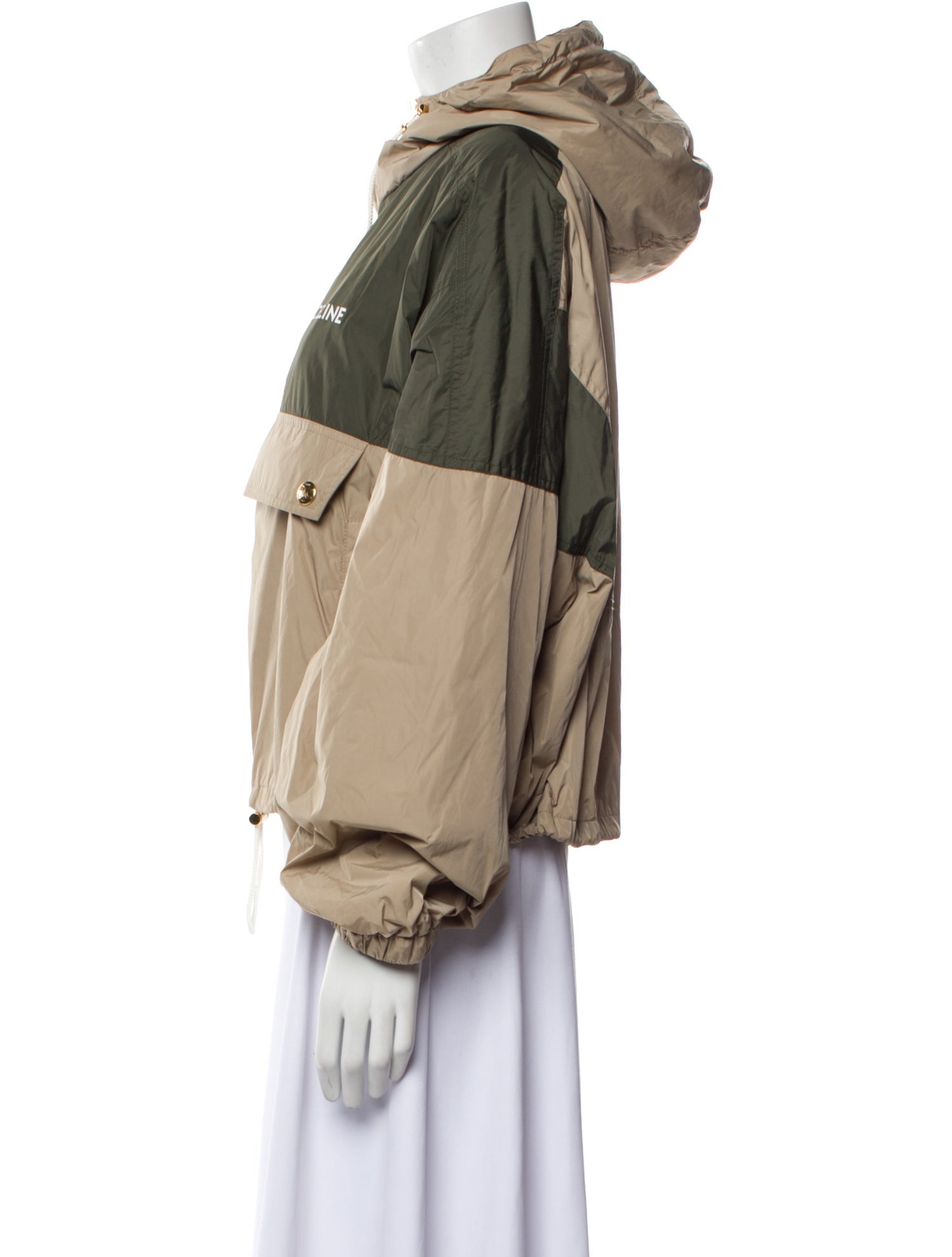 Celine Nylon Colorblock Pattern Utility Jacket