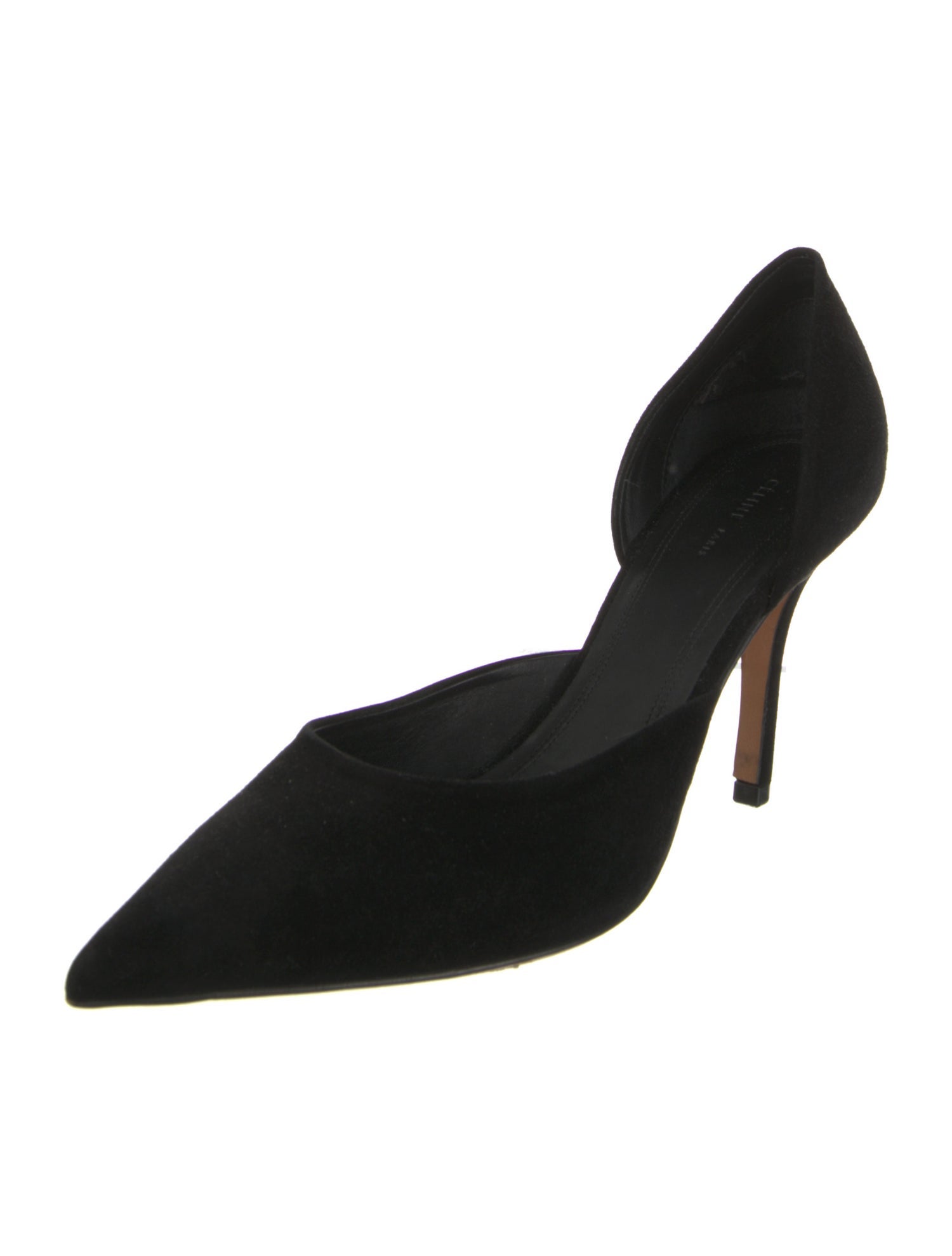 Celine Suede Leather Trim Embellishment D'Orsay Pumps