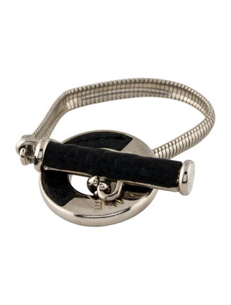 Celine Vintage Leather Toggle Bracelet