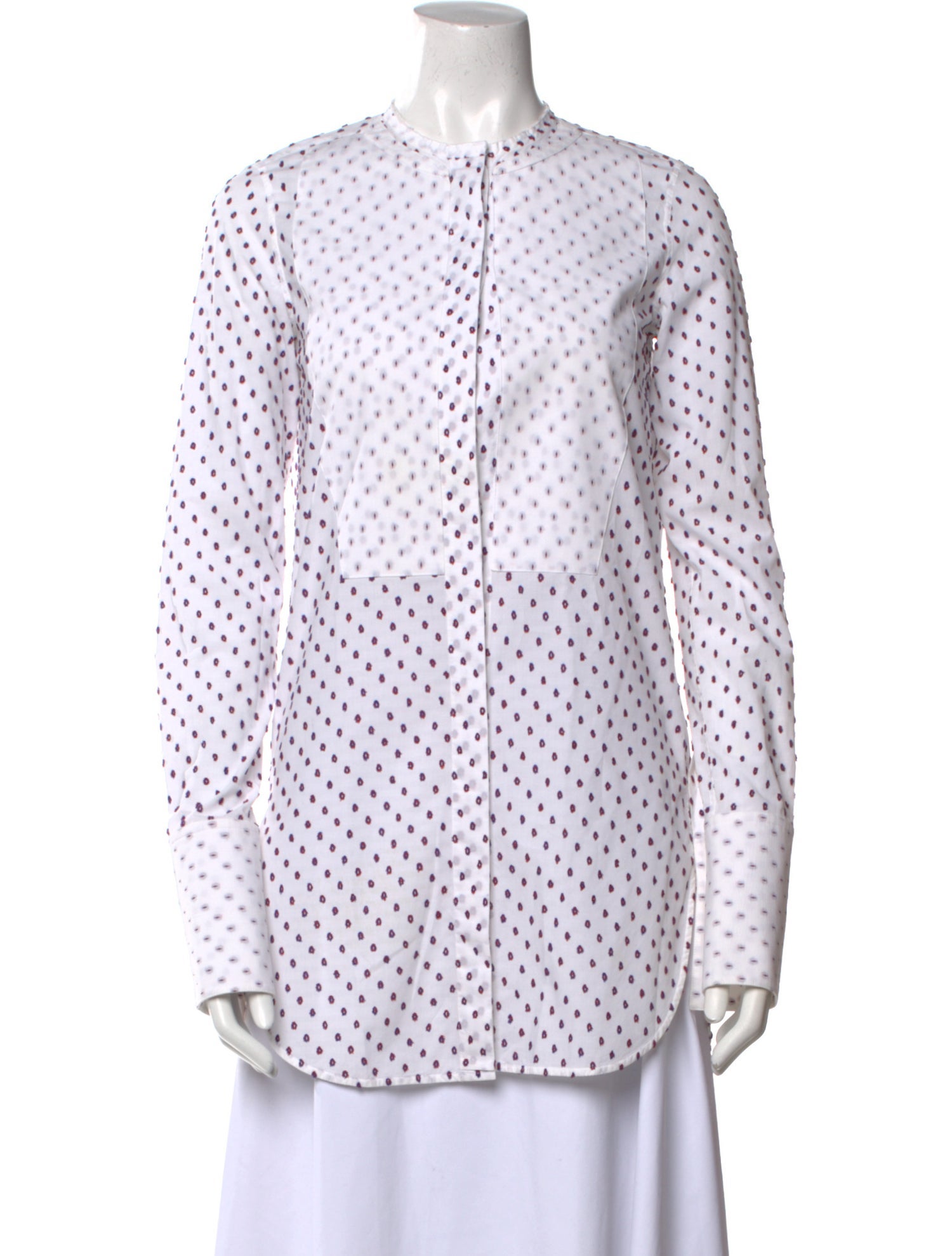 Celine Polka Dot Print Mock Neck Tunic