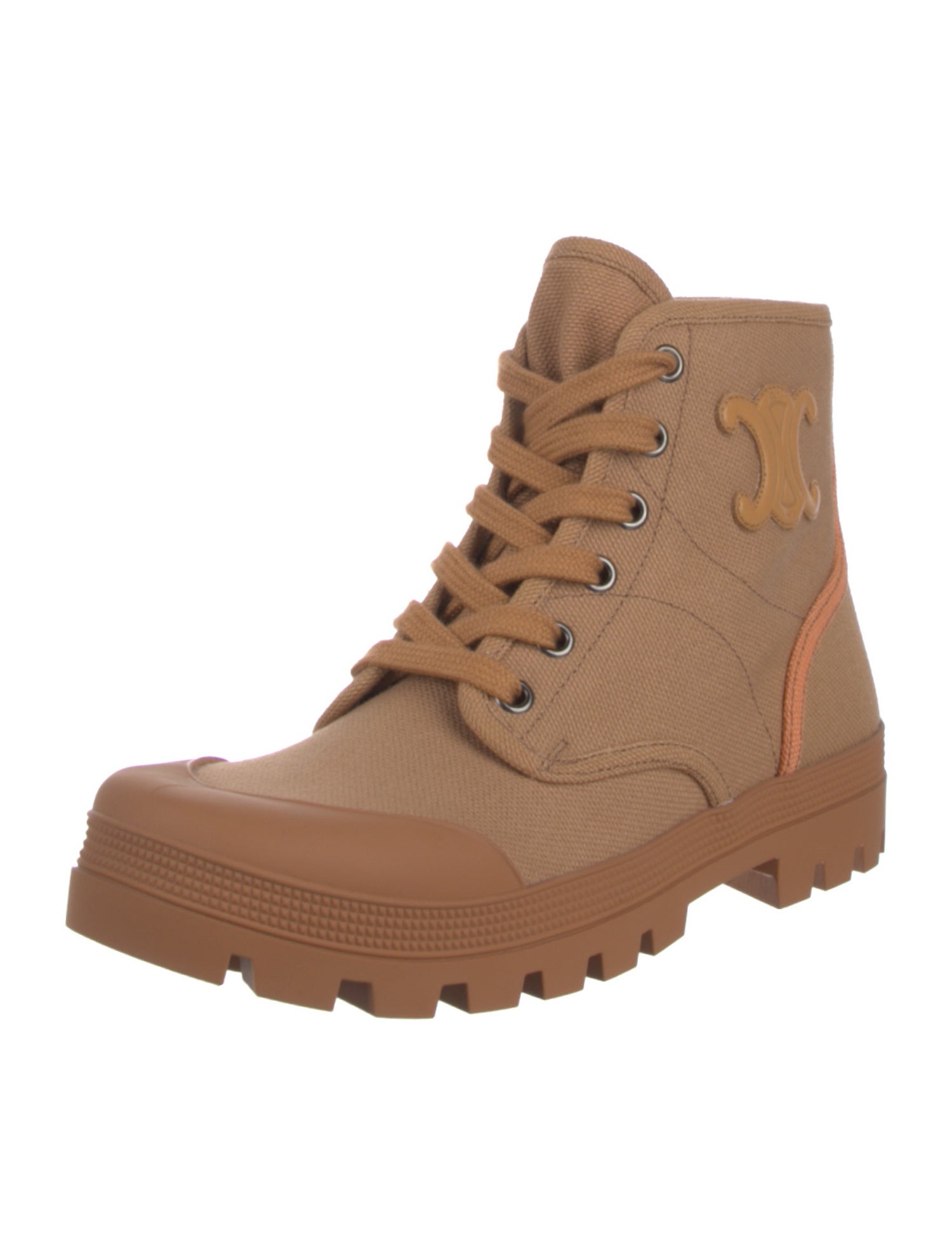 Celine Canvas Lace-Up Boots