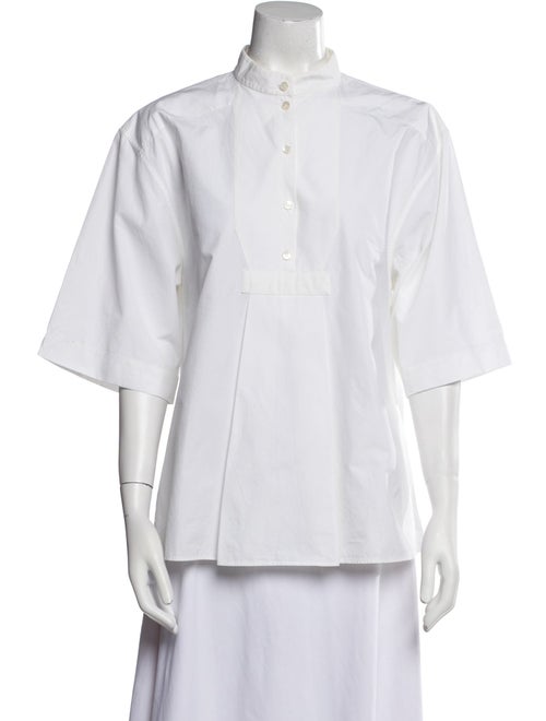 Celine Three-Quarter Sleeve Button-Up Top