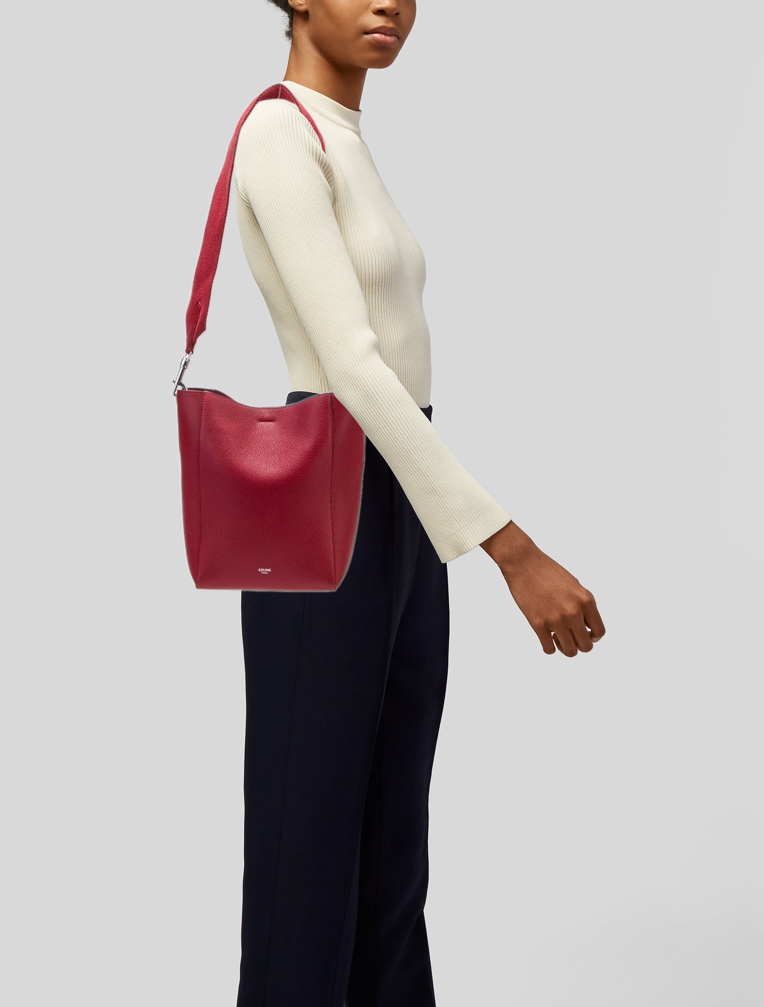 Celine Leather Seau Sangle Small