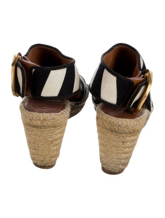 Celine Canvas Colorblock Pattern Espadrilles