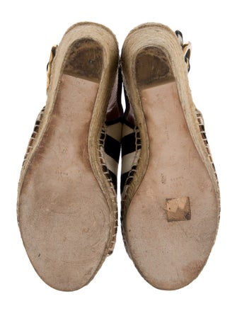 Celine Canvas Colorblock Pattern Espadrilles