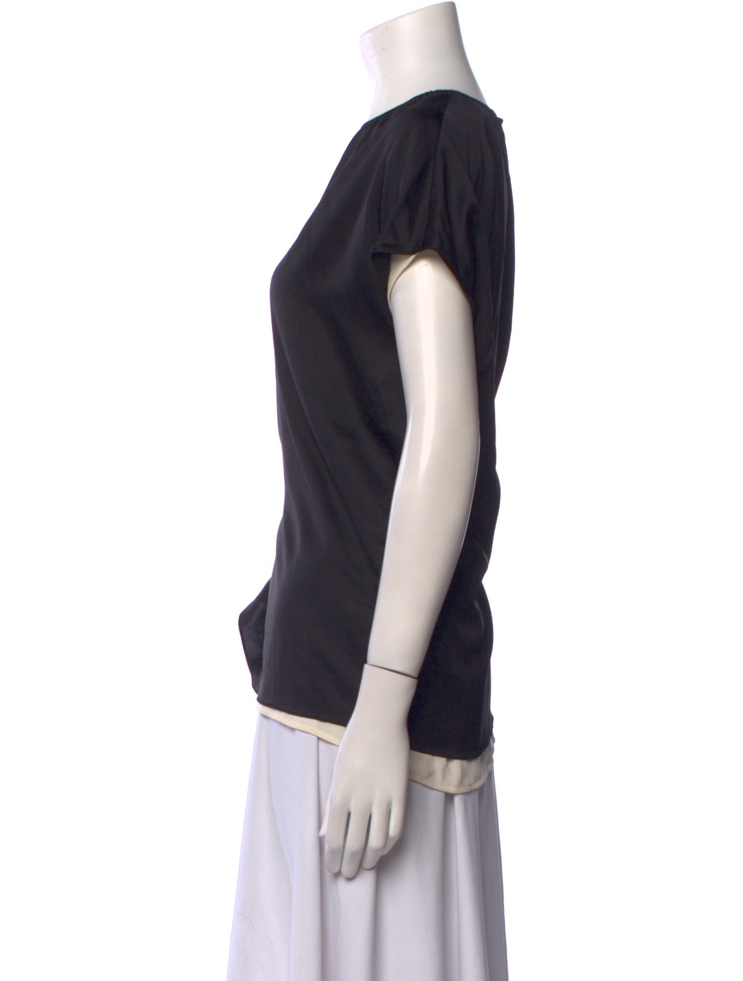 Celine Silk Bateau Neckline Top