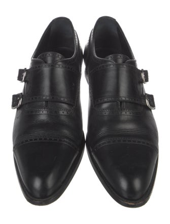 Celine Leather Lasercut Accents Monk Straps