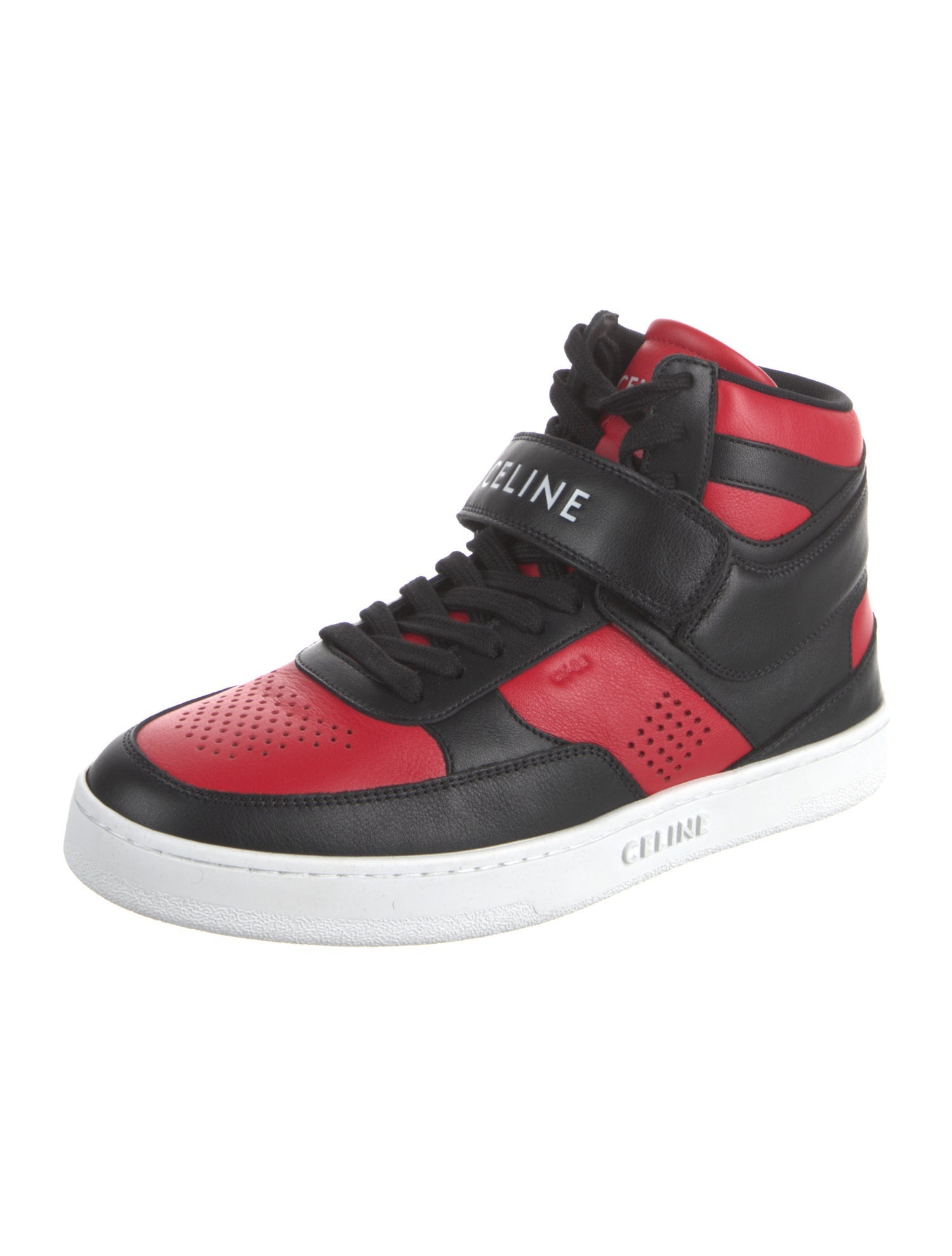 Celine Leather Colorblock Pattern Sneakers