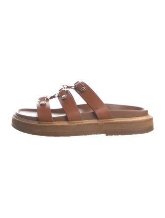 Celine Triomphe Leather Slides