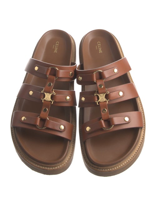 Celine Triomphe Leather Slides