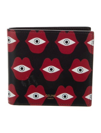 Celine Leather Printed Bifold Wallet