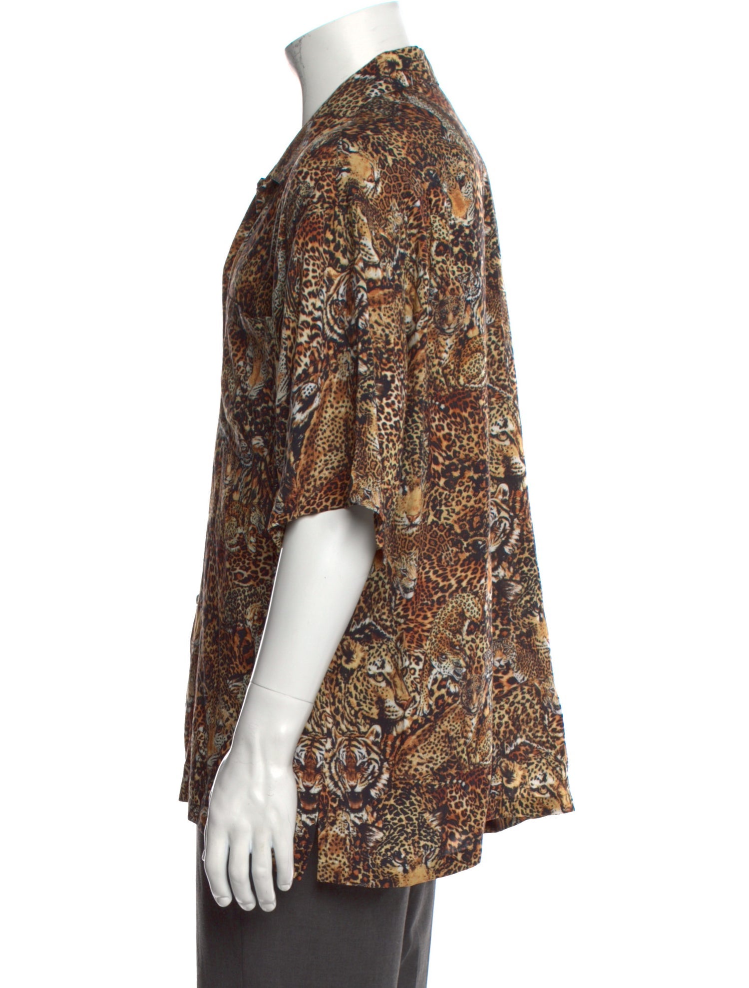 Celine Animal Print Short Sleeve Shirt