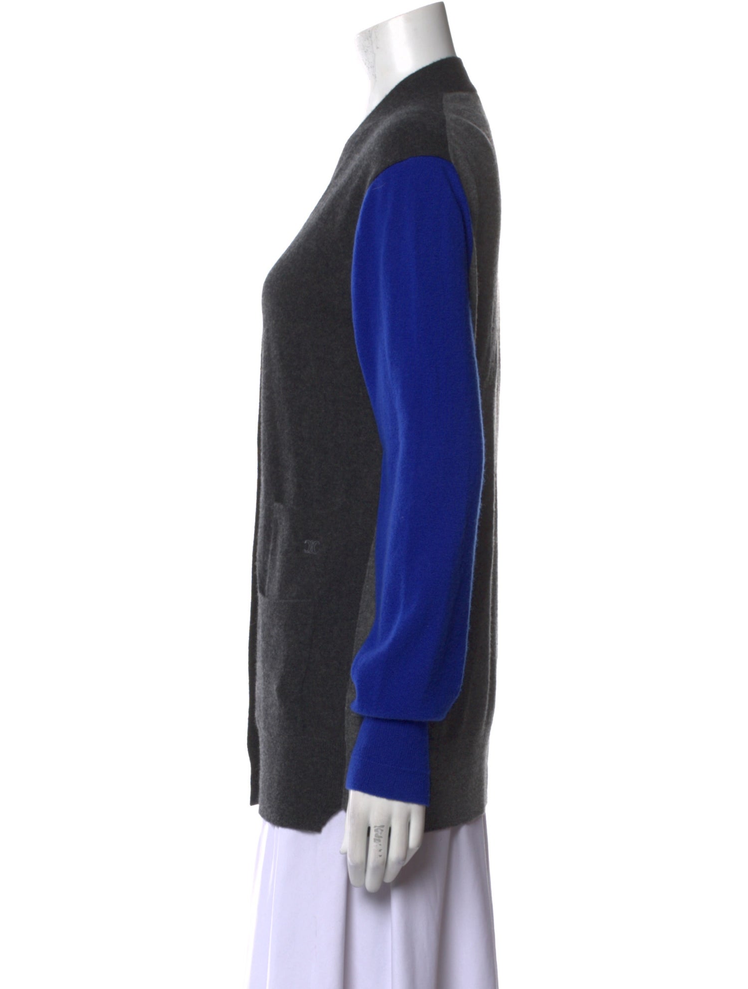Celine Wool Colorblock Pattern Sweater