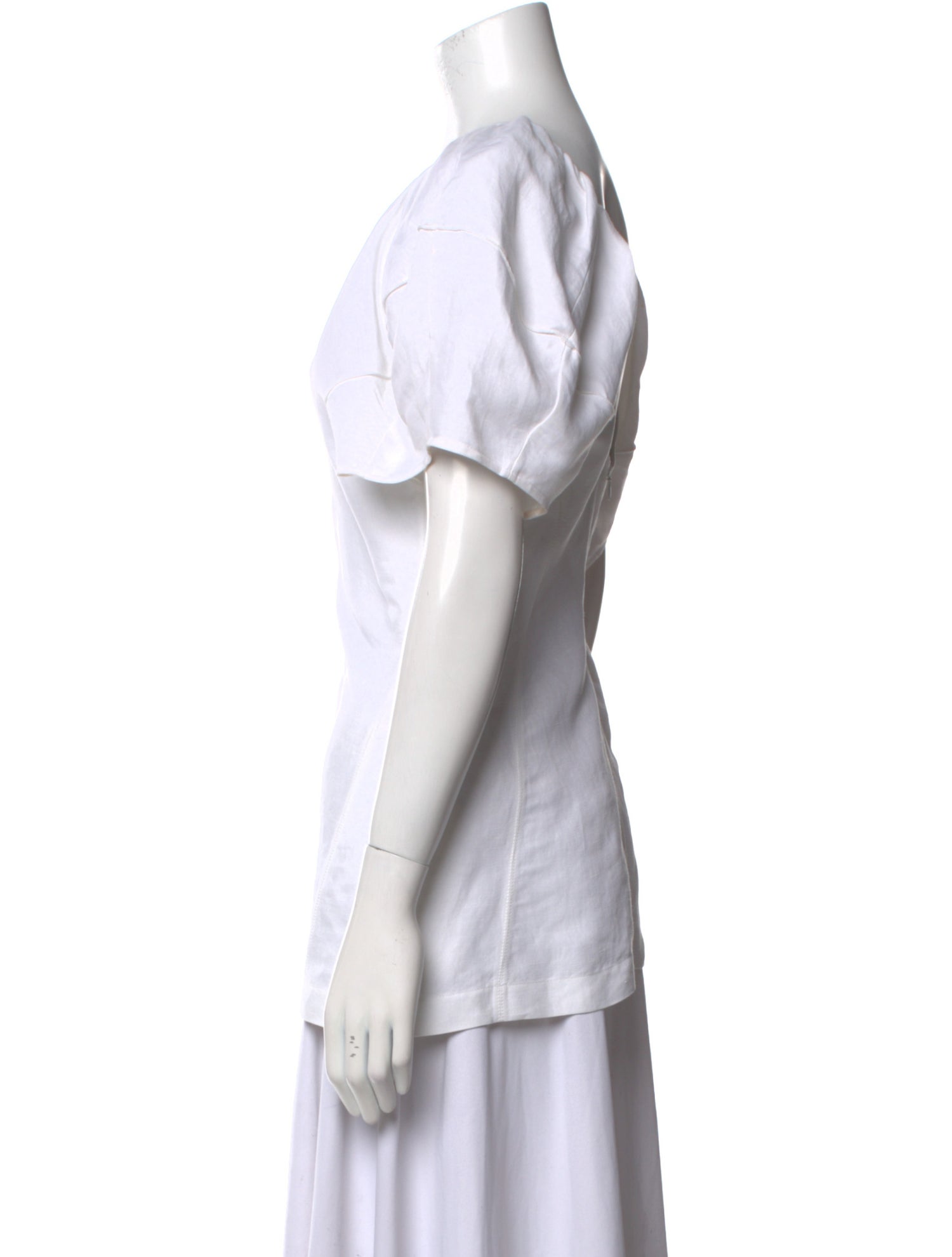 Celine Linen Crew Neck Top