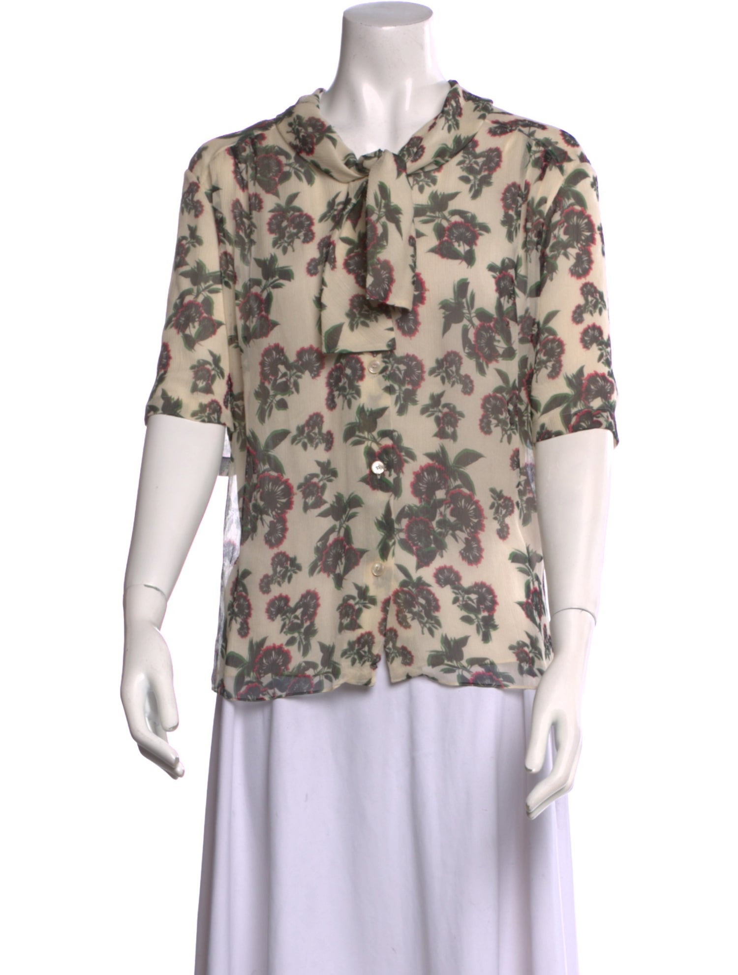 Celine Silk Floral Print Blouse