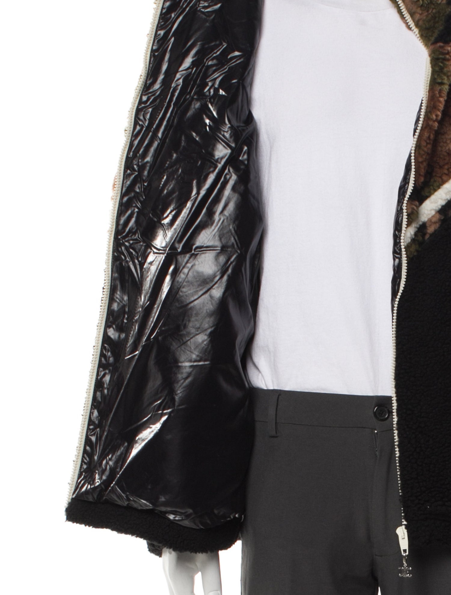 Celine Colorblock Pattern Moto Jacket