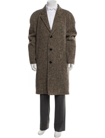 Celine Wool Tweed Pattern Overcoat