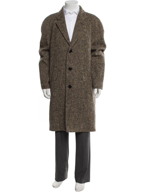 Celine Wool Tweed Pattern Overcoat