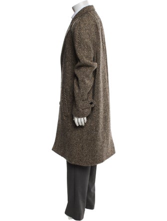 Celine Wool Tweed Pattern Overcoat