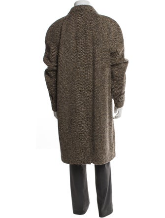 Celine Wool Tweed Pattern Overcoat