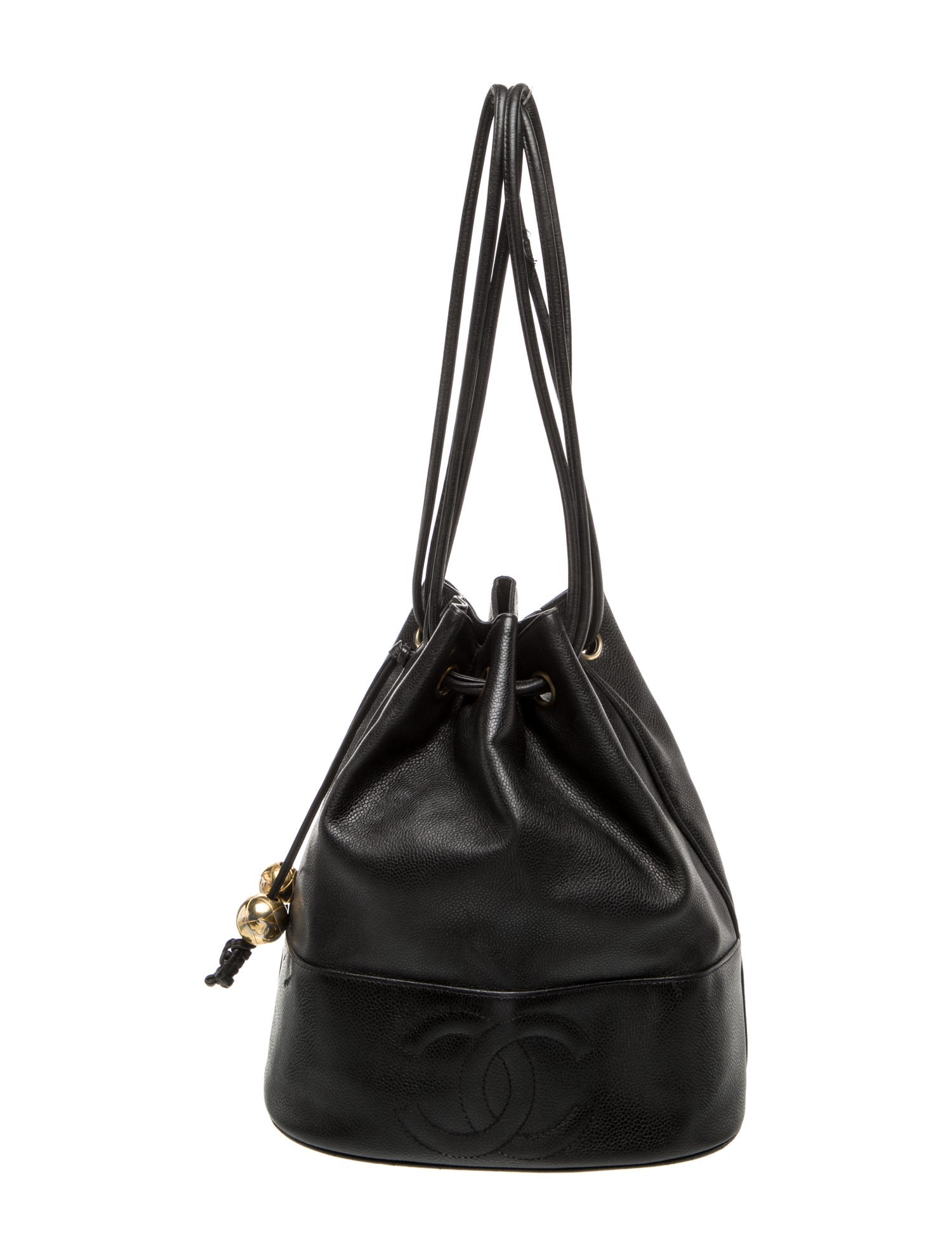 Chanel Caviar CC Drawstring Bucket Bag