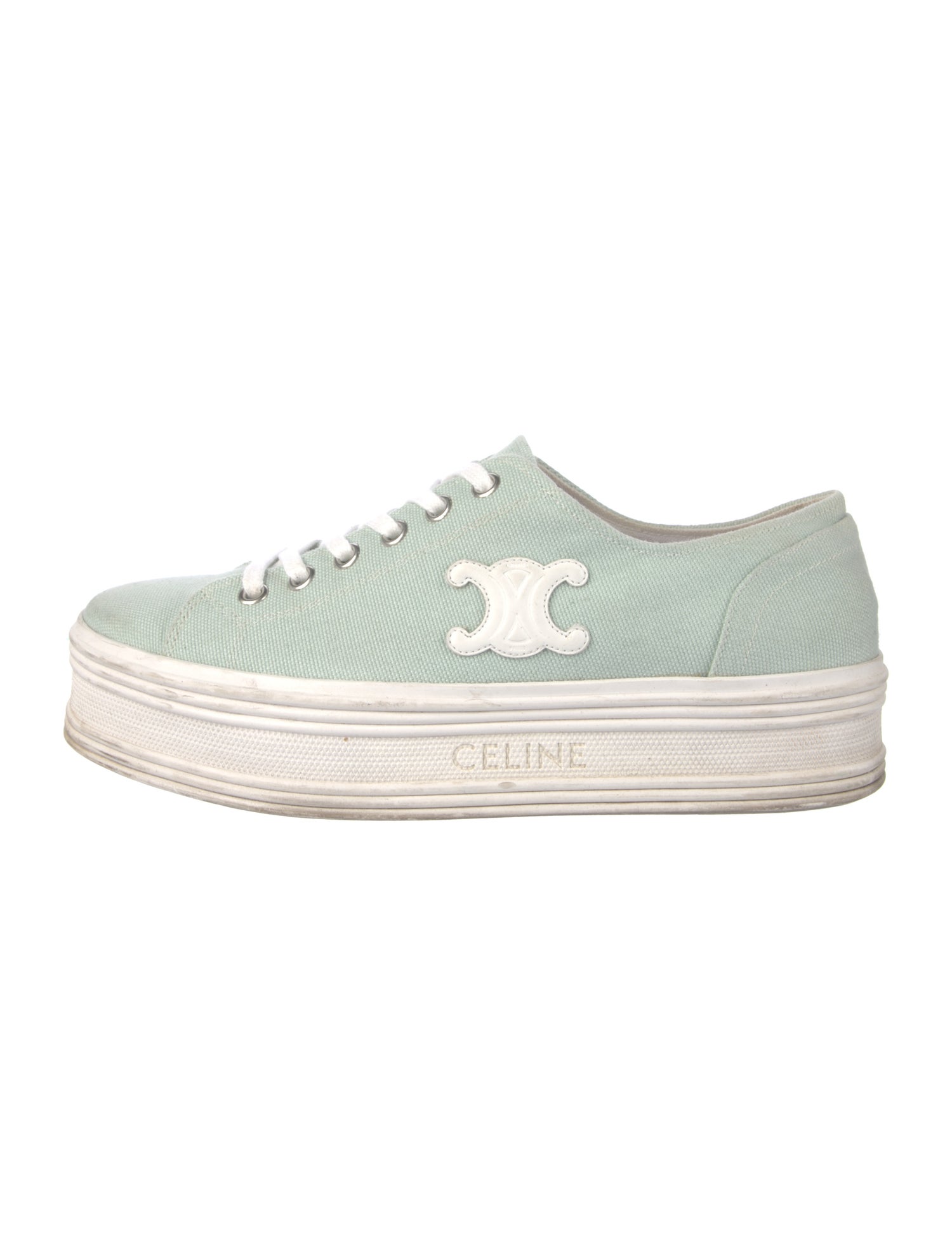 Celine Signature Logo Canvas Sneakers