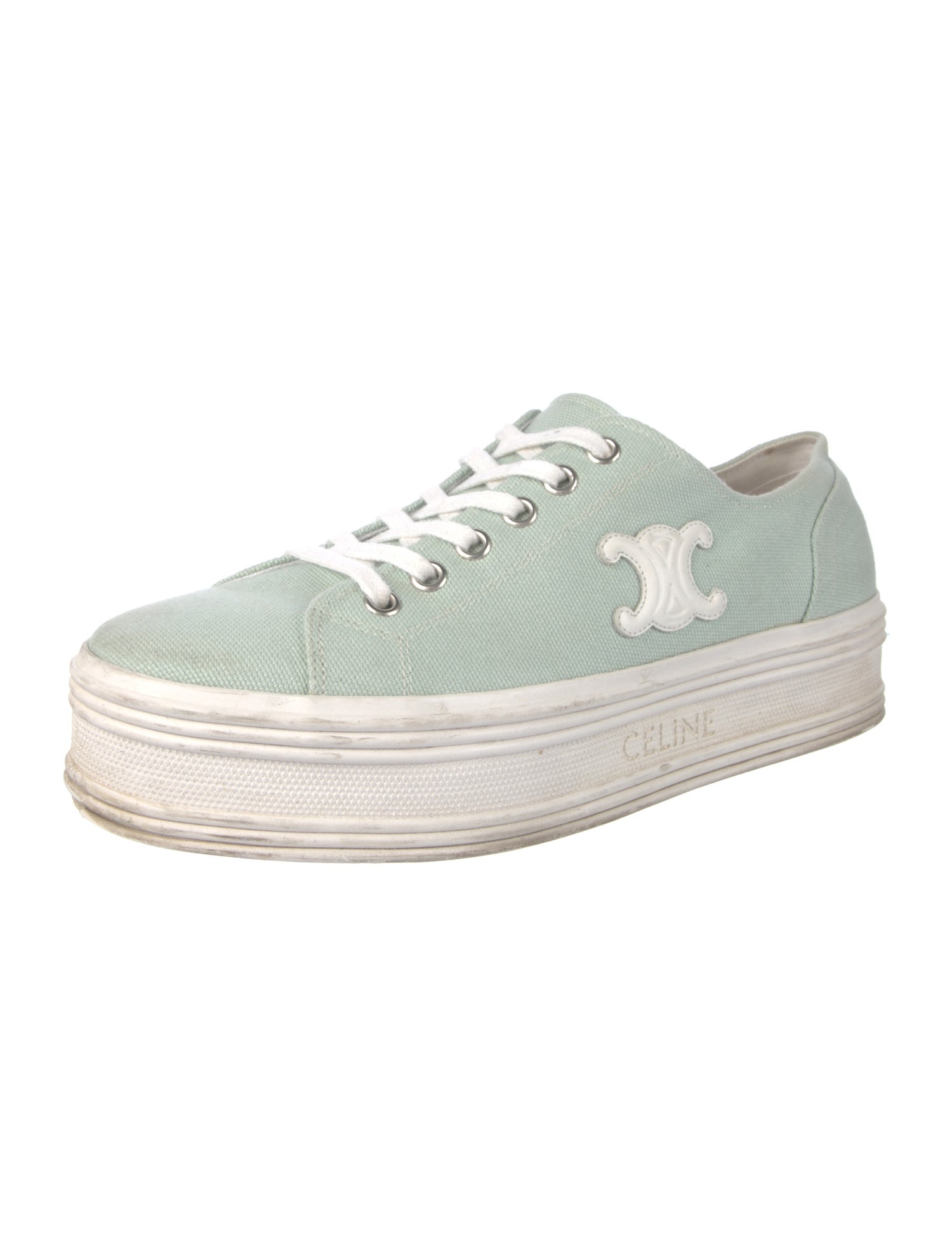 Celine Signature Logo Canvas Sneakers