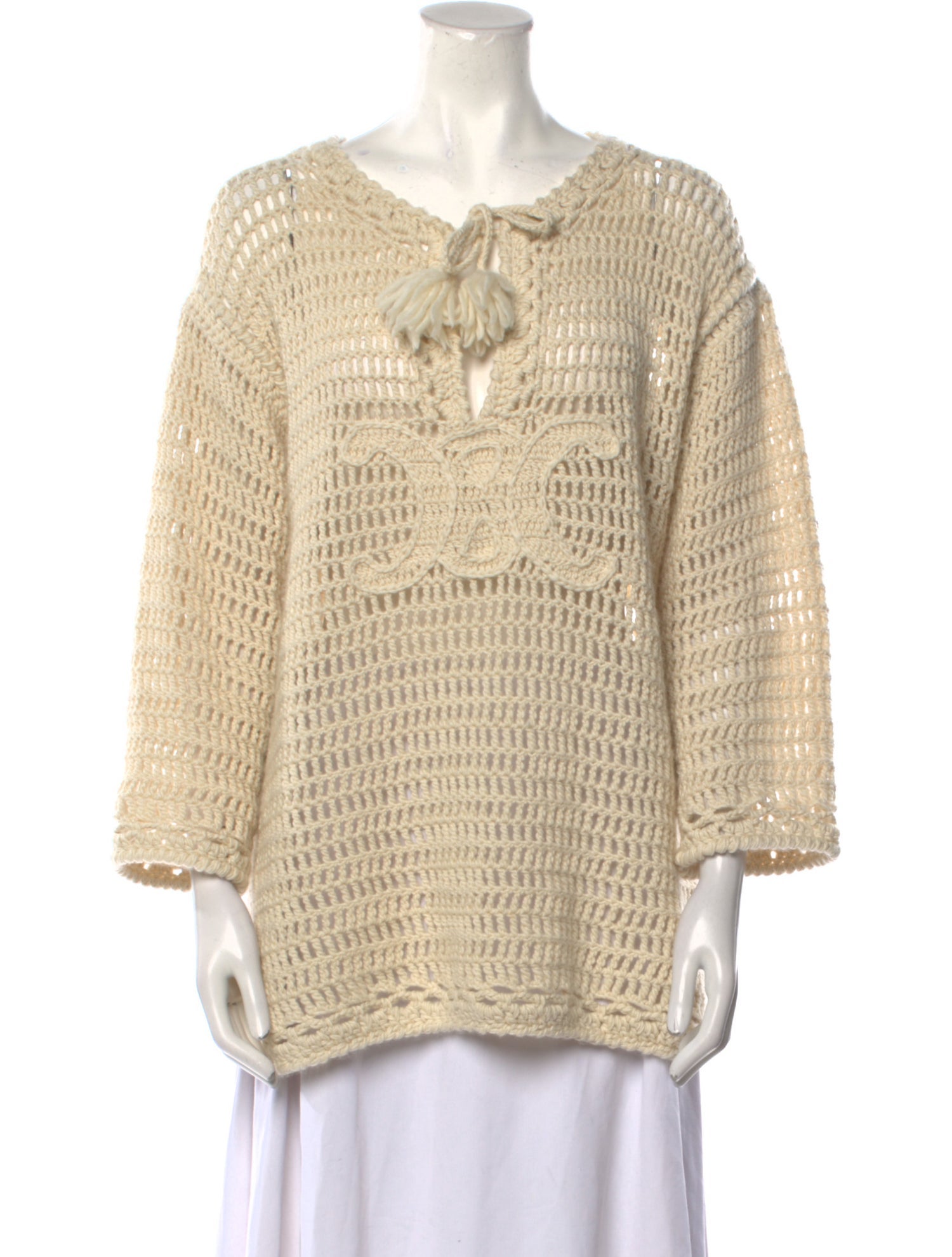Celine Crochet Wool Sweater
