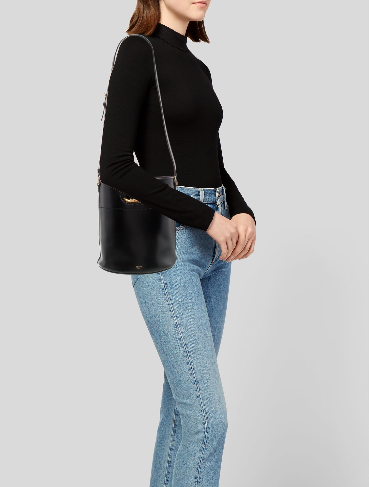 Celine Leather Maillon Triomphe Bucket