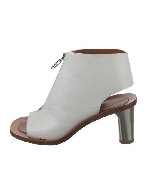 Celine Leather Colorblock Pattern T-Strap Sandals