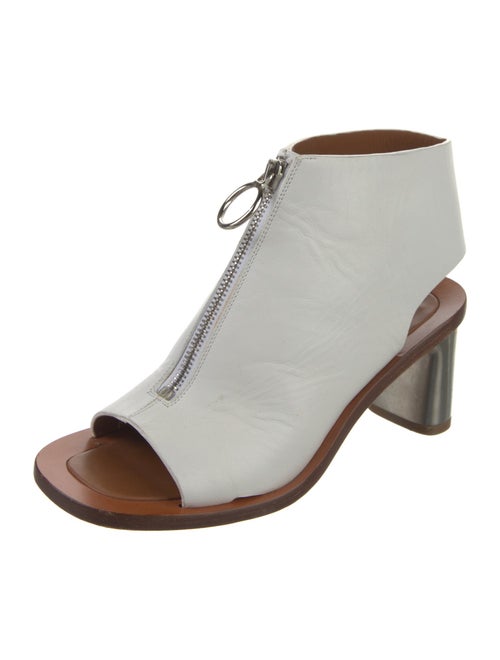 Celine Leather Colorblock Pattern T-Strap Sandals