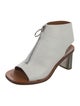 Celine Leather Colorblock Pattern T-Strap Sandals