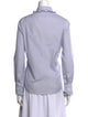 Celine Stripe Ruffle Trim Long Sleeve Striped Button-Up Top