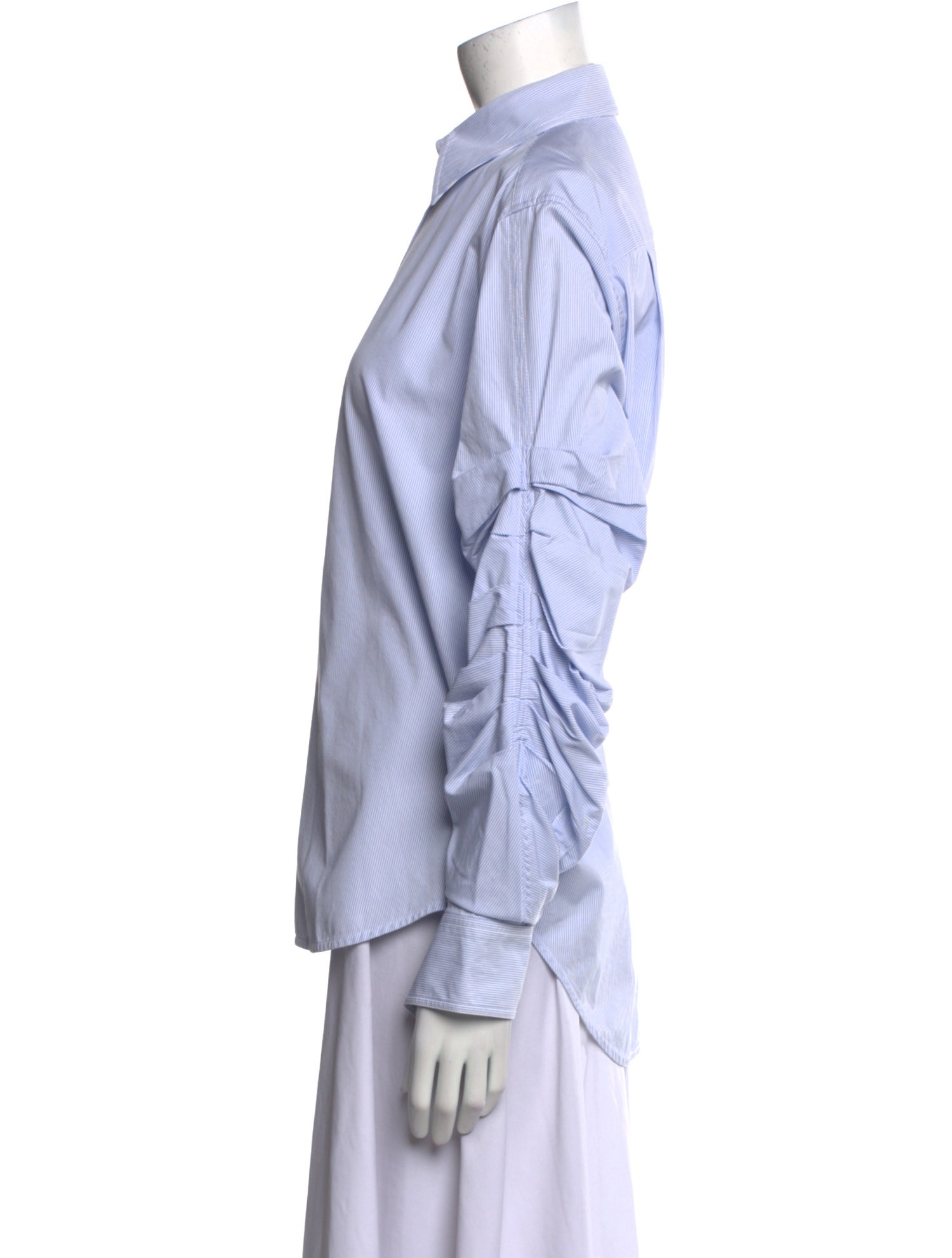 Celine Stripe Long Sleeve Striped Button-Up Top