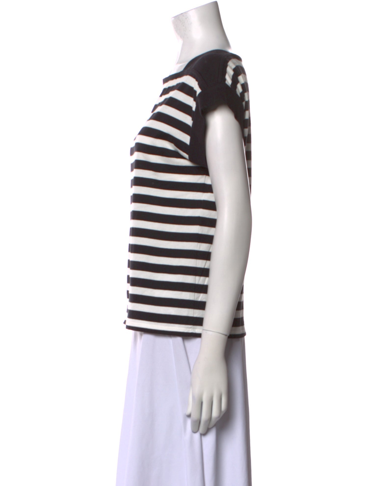 Celine Striped Square Neckline T-Shirt