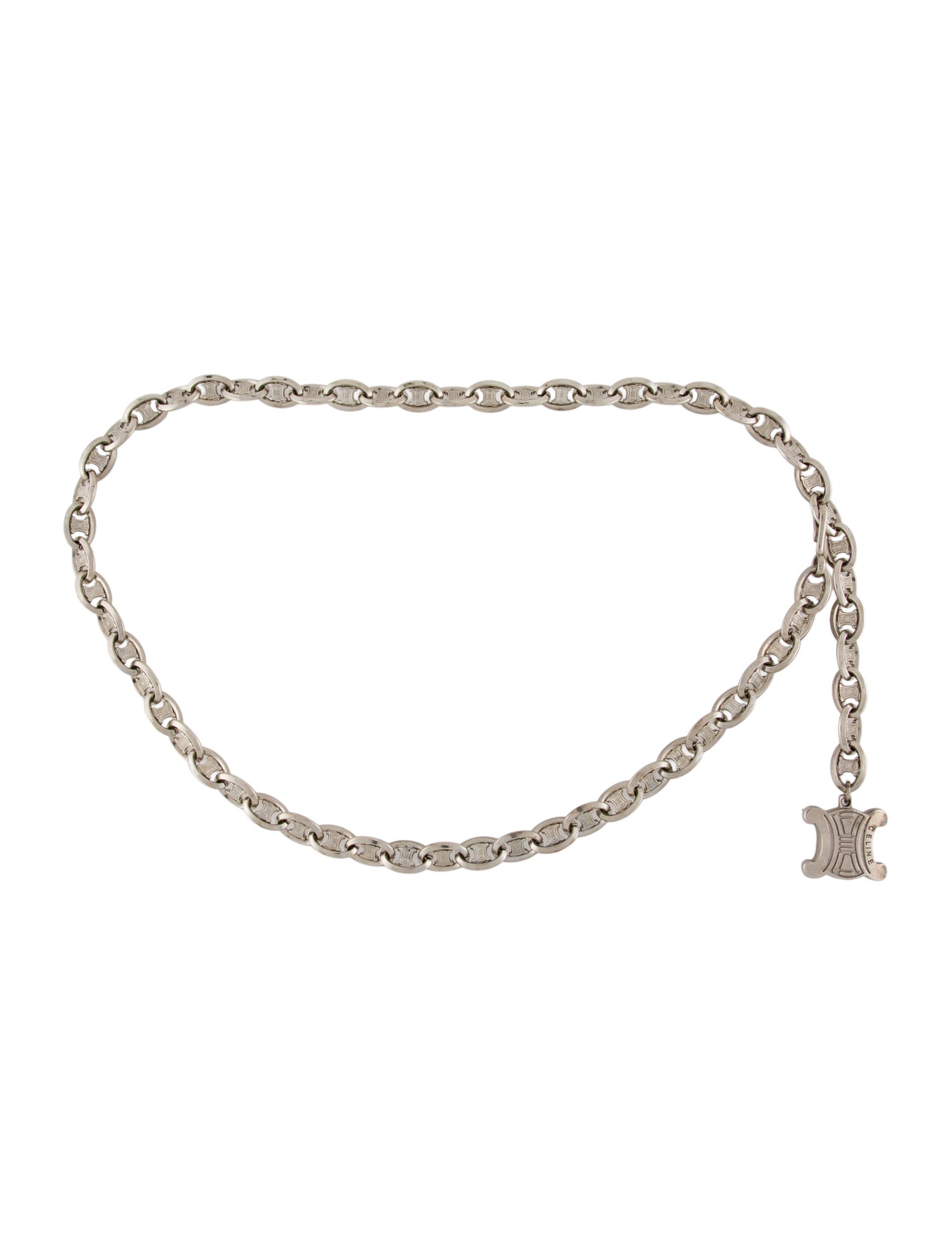 Celine Skinny Metal Chain-Link Belt