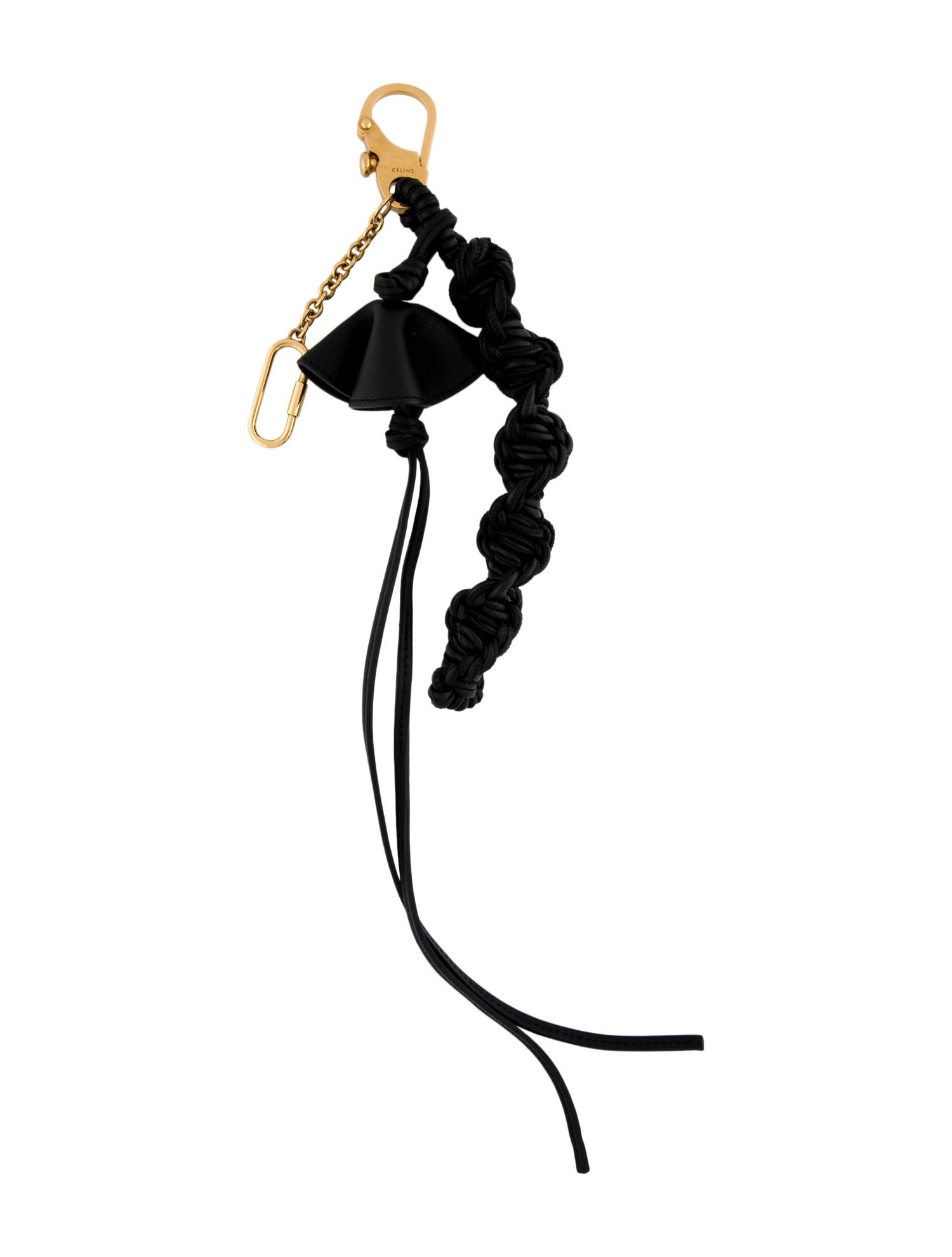 Celine Celine Woven Leather Lanyard Keychain