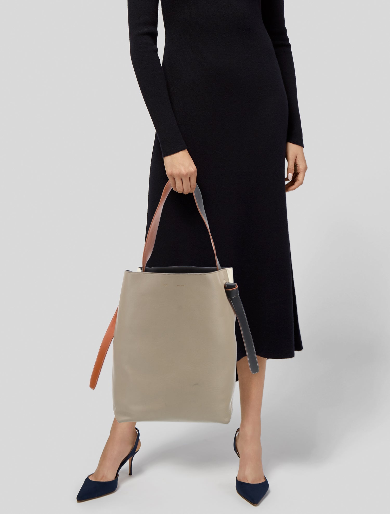 Celine Leather Twisted Cabas Small