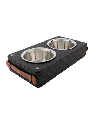 Celine Pet Accessories Triomphe Bowl Set