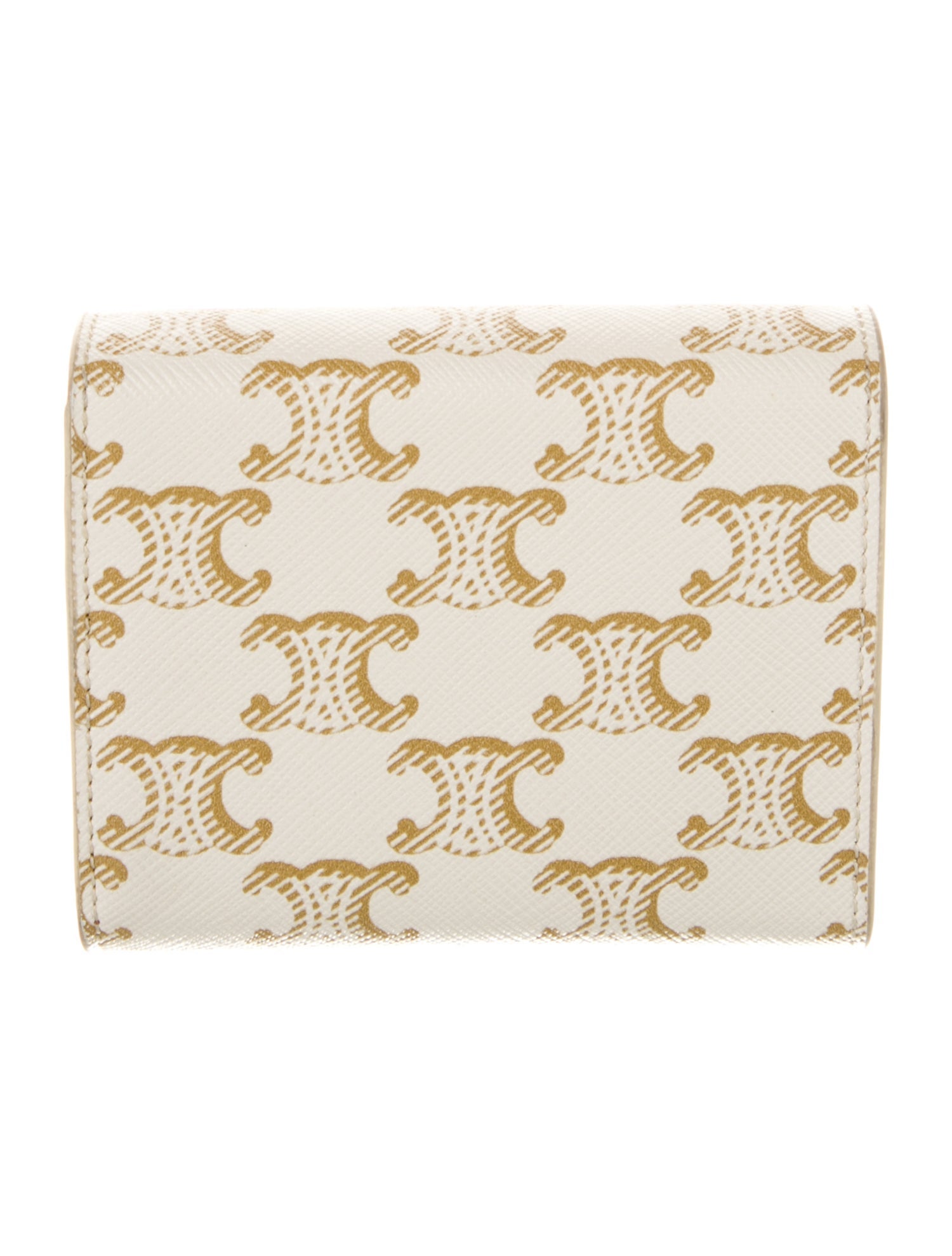 Celine Triomphe Flap Leather Compact Wallet