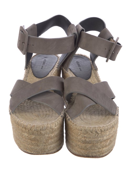 Celine Leather Colorblock Pattern Espadrilles