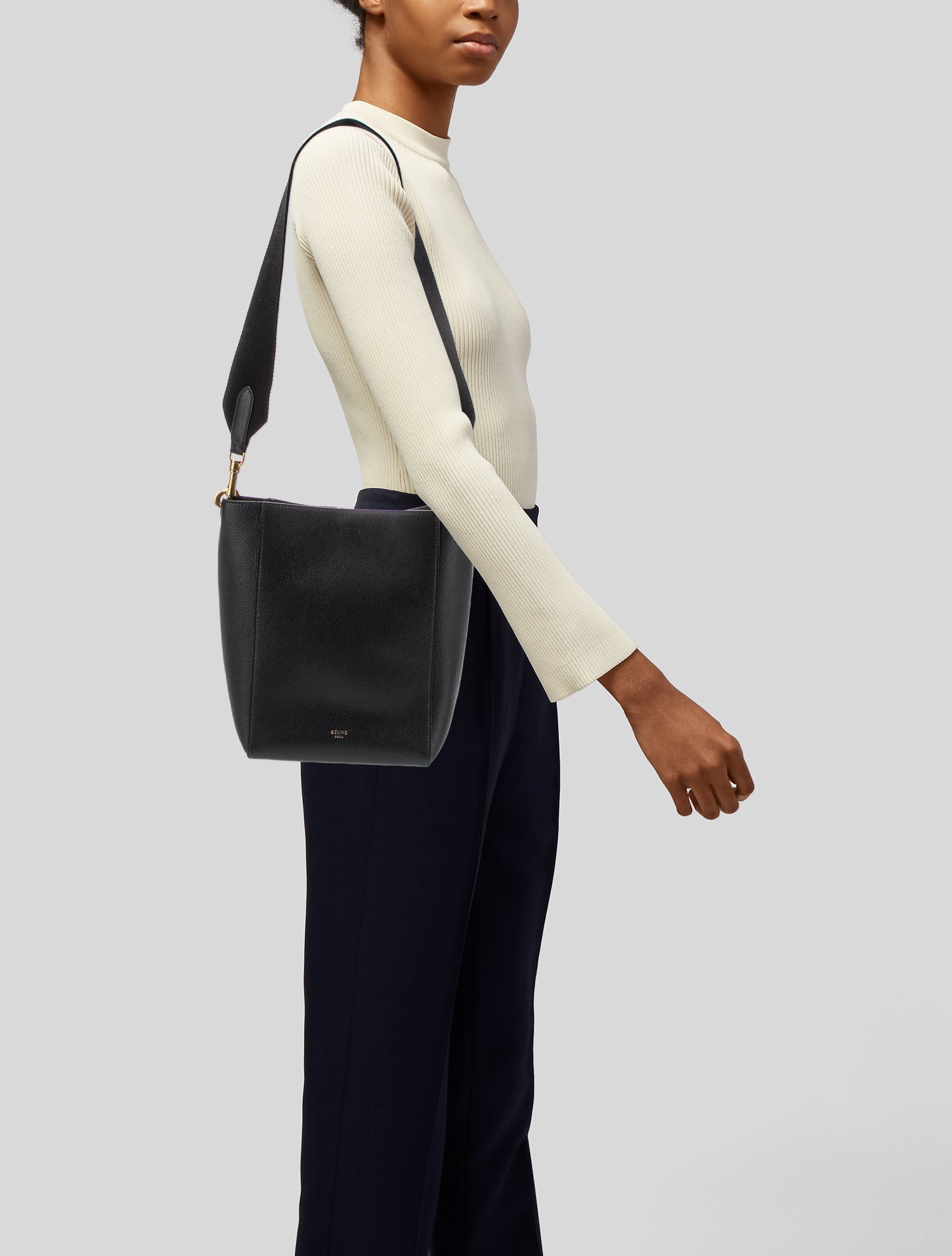 Celine Leather Seau Sangle Small