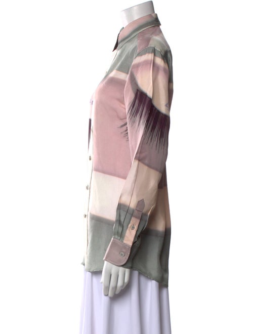 Celine Silk Printed Button-Up Top